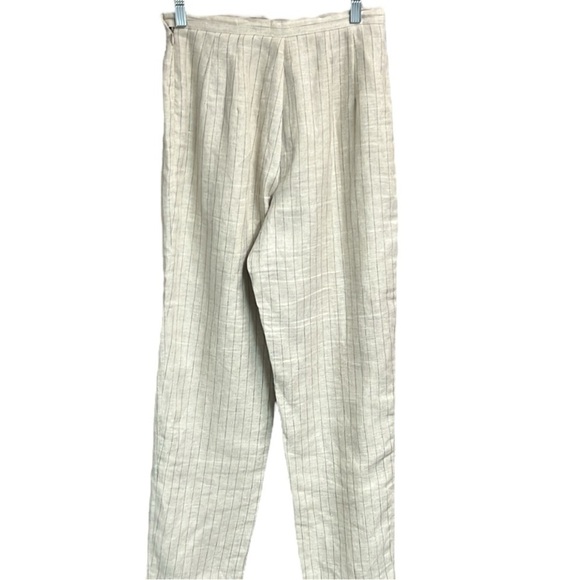 Talbots Linen Pinstriped Pants Cream - Picture 3 of 5